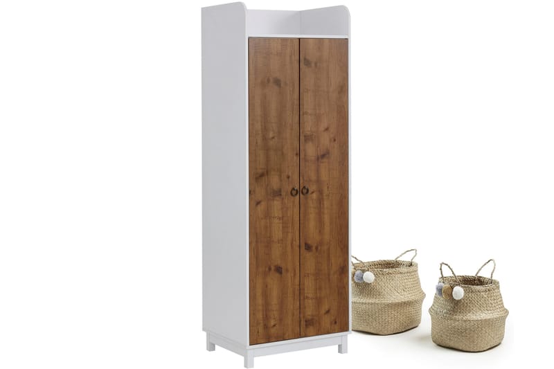 Shellake Garderobe 62x60 cm - Hvid/Natur - Opbevaring - Tøjopbevaring - Garderobeskabe