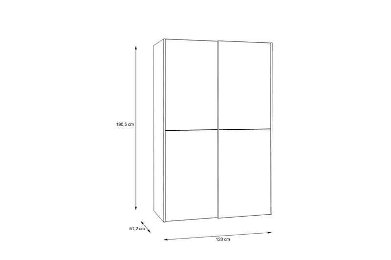 Shipts Garderobe 62x120 cm - Brun/Hvid - Opbevaring - Tøjopbevaring - Garderobeskabe