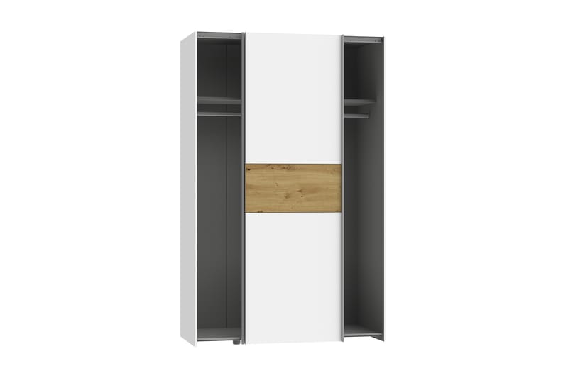 Shipts Garderobe 62x120 cm - Hvid/Brun - Opbevaring - Tøjopbevaring - Garderobeskabe