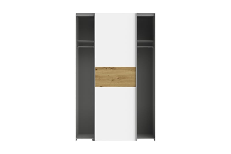 Shipts Garderobe 62x120 cm - Hvid/Brun - Opbevaring - Tøjopbevaring - Garderobeskabe