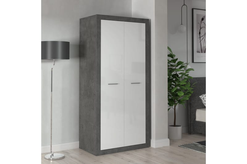 Tolovgrad Garderobe 54x92 cm - Grå/Hvid - Opbevaring - Tøjopbevaring - Garderobeskabe