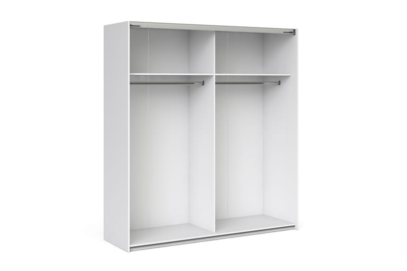 Verona Garderobe 182 cm 2 Skydedøre 2 Hylder 2 Stænger - Hvid - Opbevaring - Tøjopbevaring - Garderobeskabe