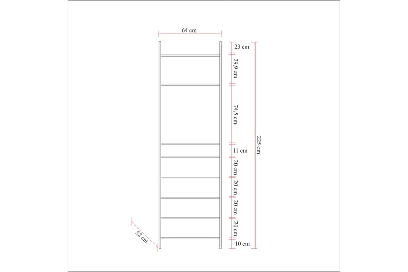 Witonia Garderobe 64x52 cm - Natur - Opbevaring - Tøjopbevaring - Garderobeskabe