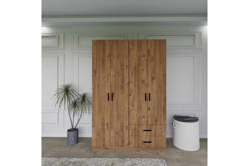 Yaman Garderobe 120x180 cm - Brun - Opbevaring - Tøjopbevaring - Garderobeskabe