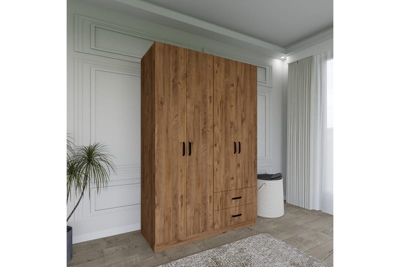 Yaman Garderobe 120x180 cm - Brun - Opbevaring - Tøjopbevaring - Garderobeskabe