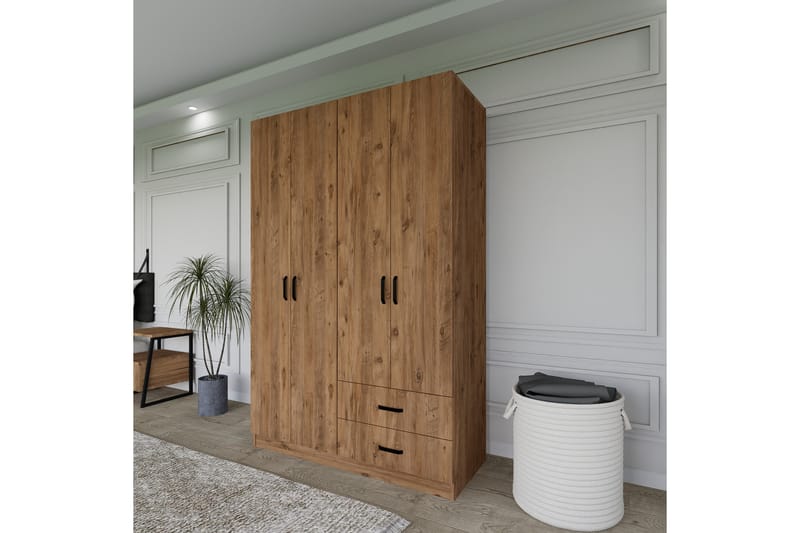 Yaman Garderobe 120x180 cm - Brun - Opbevaring - Tøjopbevaring - Garderobeskabe