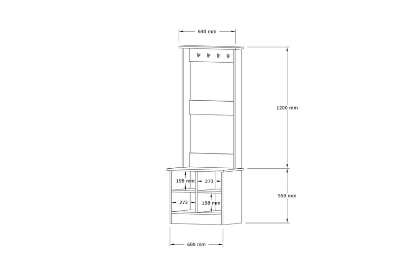 Andifli Tøjstativ 64x175 cm - Blå - Opbevaring - Tøjopbevaring - Knagerækker