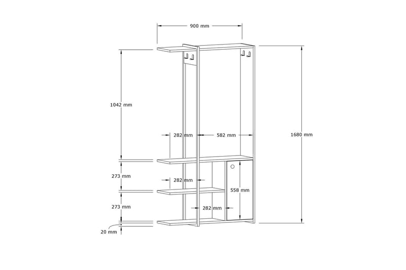 Andifli Tøjstativ 90x168 cm - Blå - Opbevaring - Tøjopbevaring - Knagerækker