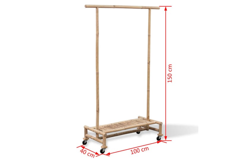 Bambus Tøjstativ - Brun - Opbevaring - Tøjopbevaring - Knagerækker - Knage