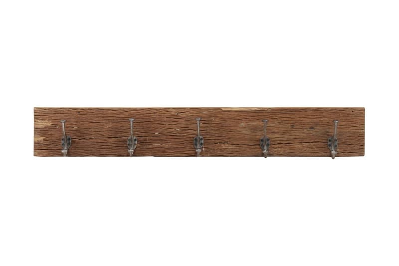 Knagerække Med 5 Knager 100x2,5x15 cm massivt Genbrugstræ - Brun - Knage - Knagerækker - Knager