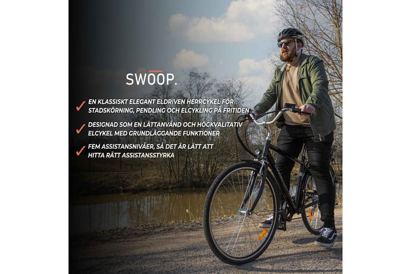 Swoop Elcykel Classic, Herre 28 - Hvid - Elcykel