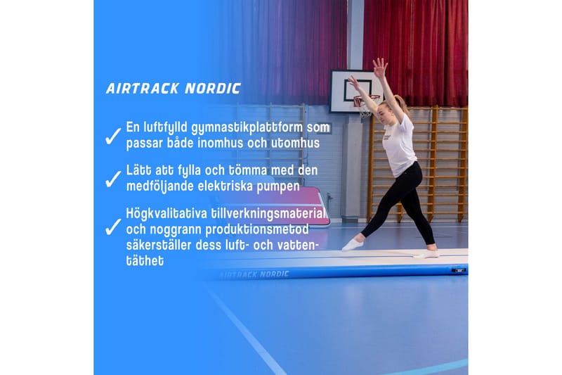 Airtrack Nordic Standard 3 m - Blå - Sport & fritid - Hjemmetræning - Træningsredskaber - Gymnastikmåtte & Airtrack