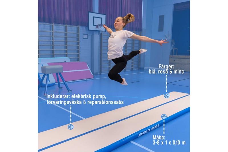 Airtrack Nordic Standard 3 m - Sort - Sport & fritid - Hjemmetræning - Træningsredskaber - Gymnastikmåtte & Airtrack