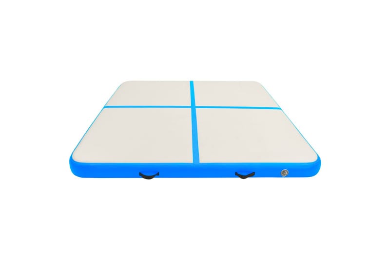 oppustelig gymnastikmåtte med pumpe 200x200x20 cm PVC blå - Blå - Sport & fritid - Hjemmetræning - Træningsredskaber - Fitnessgulv & klikgulv