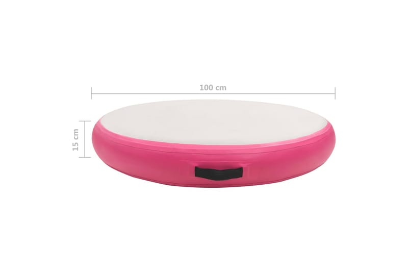 oppustelig gymnastikmåtte med pumpe 100x100x15 cm PVC pink - Lyserød - Fitnessgulv & klikgulv