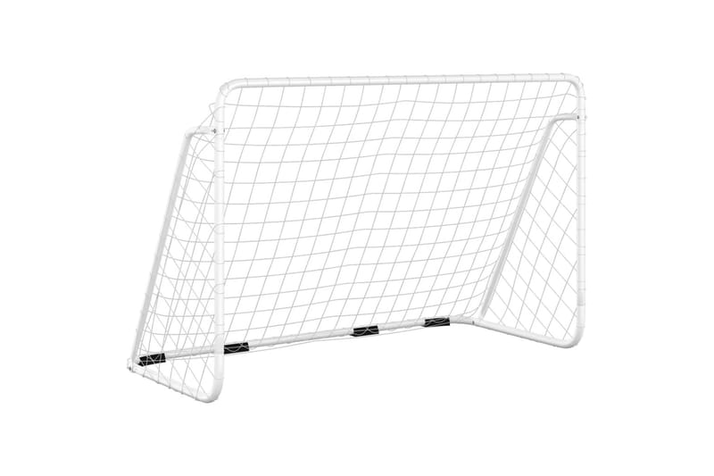 fodboldmål med net 180x90x120 cm stål hvid - Hvid - Sport & fritid - Leg & sport - Havespil