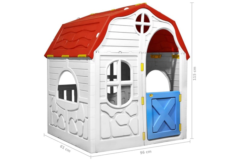 Sammenfoldeligt Legehus Med Dør Og Vinduer - Flerfarvet - Sport & fritid - Leg & sport - Legehuse