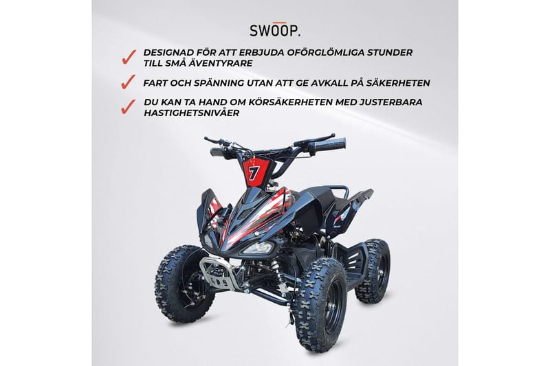 Swoop El-Firhjuling Adventurer 1000W - Blå - ATV & firhjulet køretøj