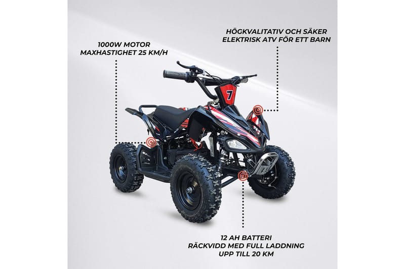 Swoop El-Firhjuling Adventurer 1000W - Blå - ATV & firhjulet køretøj