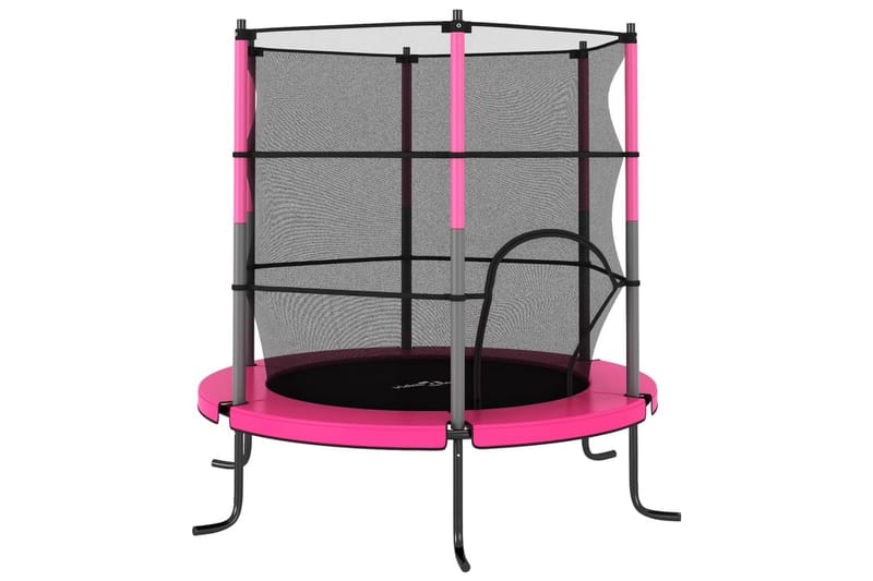 trampolin med sikkerhedsnet 140x160 cm rund pink - Trampoliner