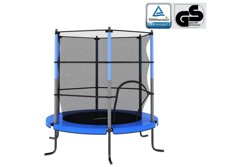 trampolin med sikkerhedsnet 140x160 cm rund blå - Sport & fritid - Leg & sport - Legeredskaber & udendørsleg - Trampoliner