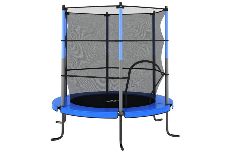 trampolin med sikkerhedsnet 140x160 cm rund blå - Sport & fritid - Leg & sport - Legeredskaber & udendørsleg - Trampoliner