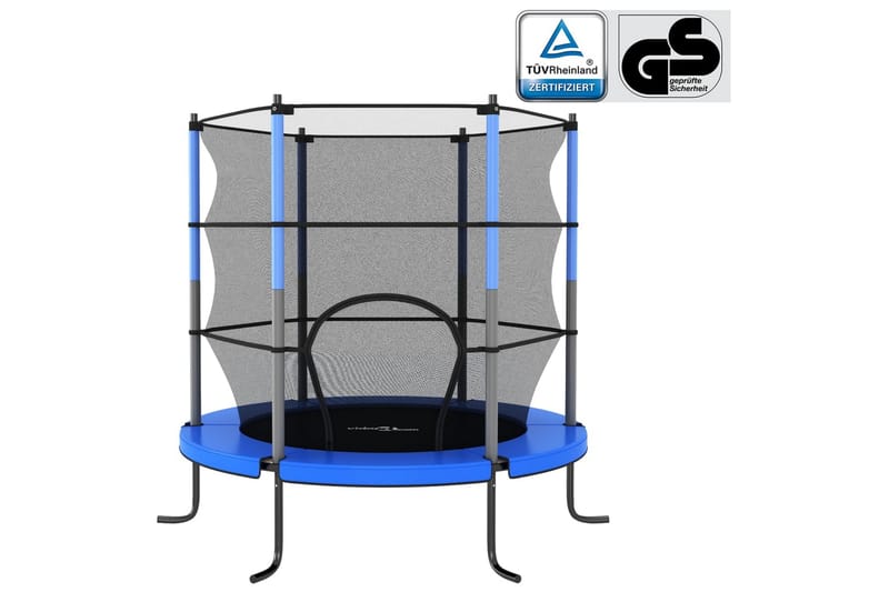 trampolin med sikkerhedsnet 140x160 cm rund blå - Sport & fritid - Leg & sport - Legeredskaber & udendørsleg - Trampoliner