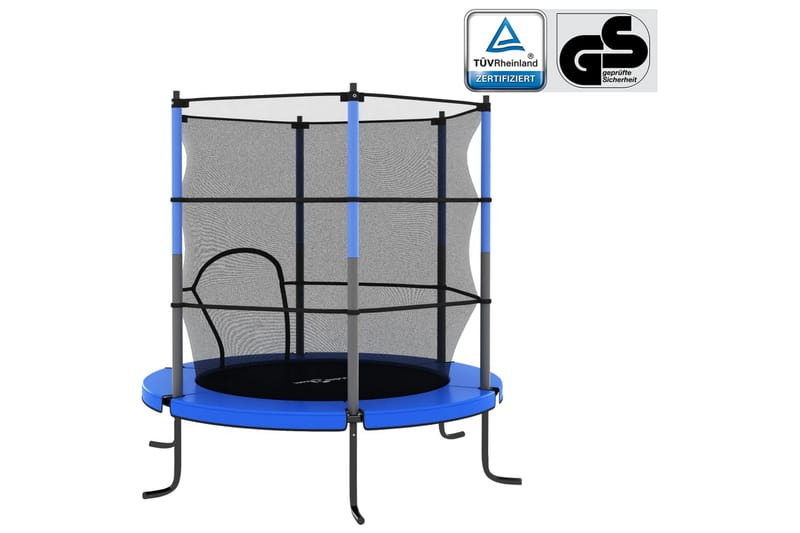 trampolin med sikkerhedsnet 140x160 cm rund blå - Sport & fritid - Leg & sport - Legeredskaber & udendørsleg - Trampoliner