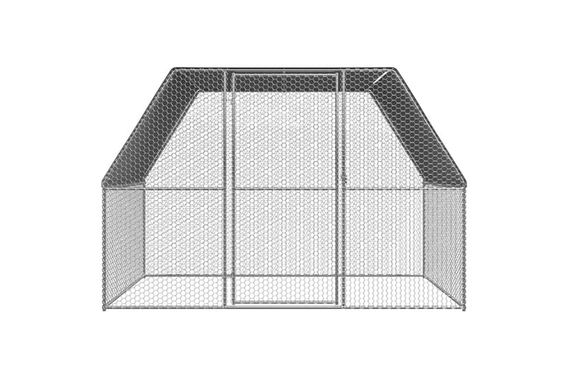 udendørs hønsebur 3x2x2 m galvaniseret stål - Sølv - Sport & fritid - Til dyrene - Fugl - Hønsehus