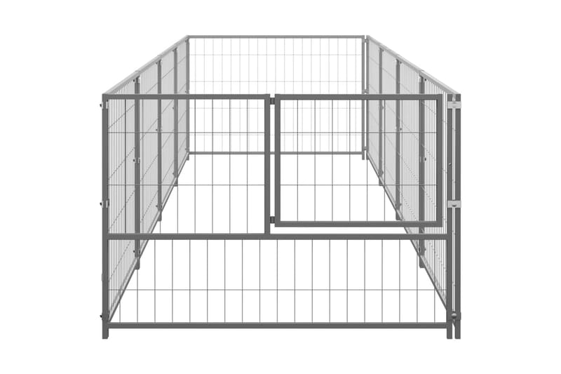 hundeløbegård 4 m² stål sølvfarvet - Sølv - Sport & fritid - Til dyrene - Til hund - Hundemøbler