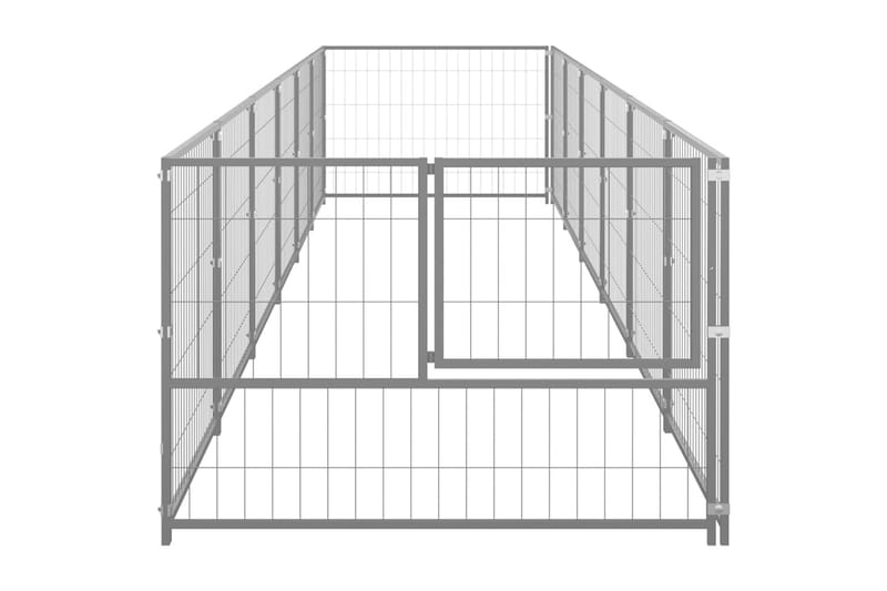 hundeløbegård 6 m² stål sølvfarvet - Sølv - Sport & fritid - Til dyrene - Til hund - Hundemøbler