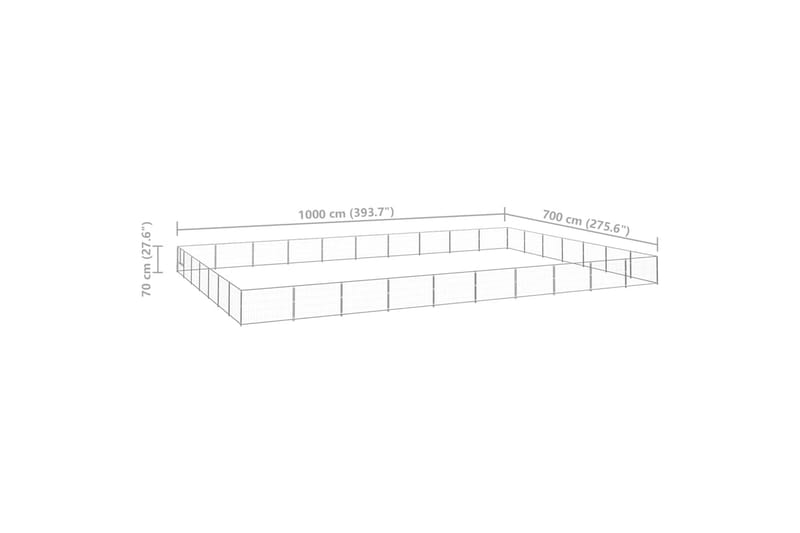 hundeløbegård 70 m² stål sølvfarvet - Sølv - Sport & fritid - Til dyrene - Til hund - Hundemøbler