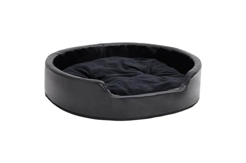 hundekurv 79x70x19 cm plys og kunstlæder sort - Sort - Sport & fritid - Til dyrene - Til hund - Hundemøbler - Hundeseng