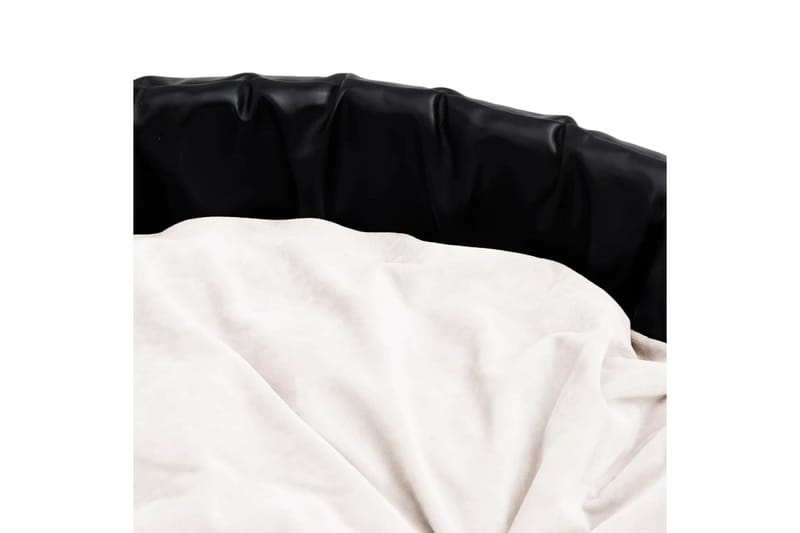 hundekurv 99x89x21 cm plys og kunstlæder sort og beige - Sort - Hundeseng - Hundemøbler