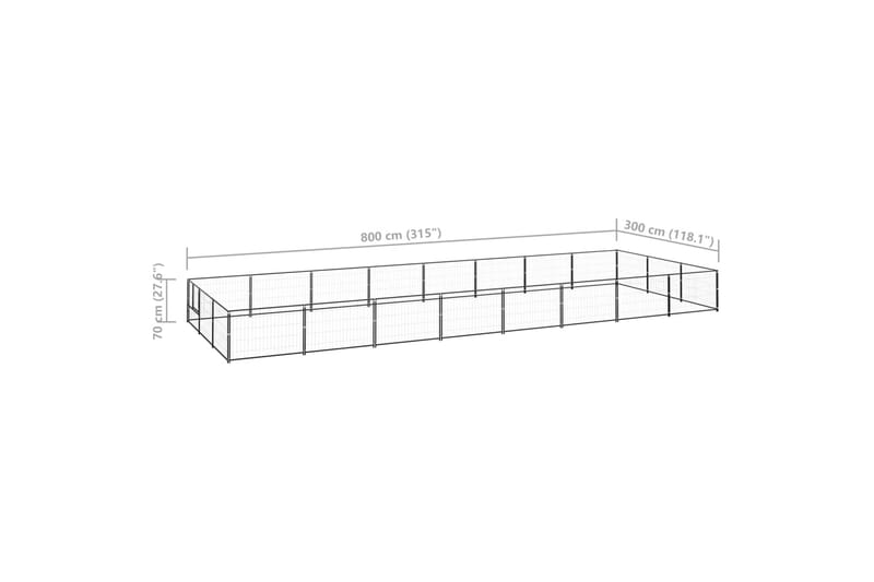 hundeløbegård 24 m² stål sort - Sort - Sport & fritid - Til dyrene - Til hund - Hundemøbler