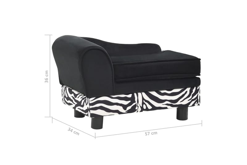 Hundesofa 57X34X36 cm Plys Sort - Sort - Sport & fritid - Til dyrene - Til hund - Hundemøbler