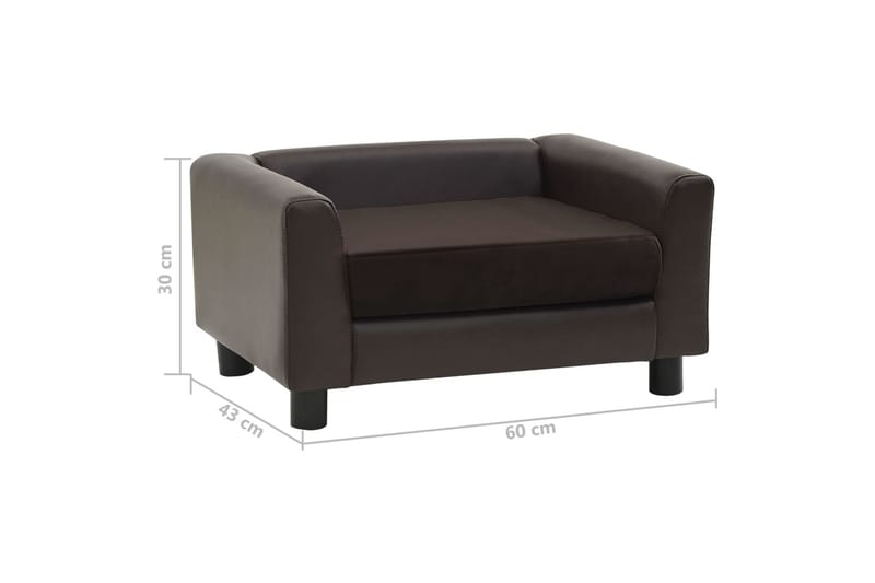 Hundesofa 60X43X30 cm Plys Og Kunstlæder Brun - Brun - Sport & fritid - Til dyrene - Til hund - Hundemøbler