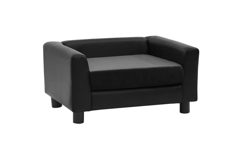 Hundesofa 60X43X30 cm Plys Og Kunstlæder Sort - Sort - Sport & fritid - Til dyrene - Til hund - Hundemøbler