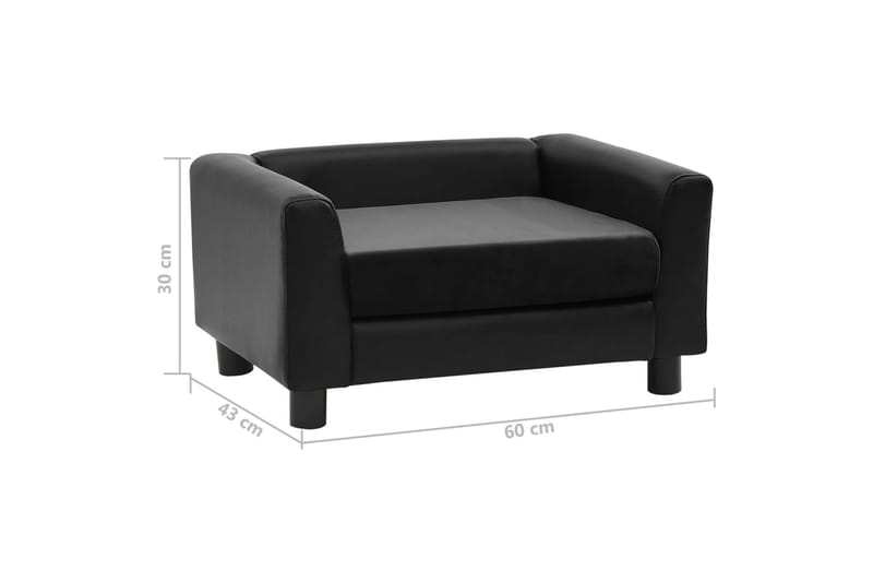 Hundesofa 60X43X30 cm Plys Og Kunstlæder Sort - Sort - Sport & fritid - Til dyrene - Til hund - Hundemøbler