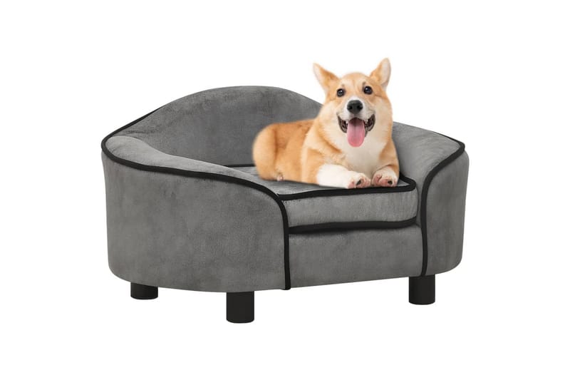 hundesofa 67x47x36 cm plys grå - Grå - Sport & fritid - Til dyrene - Til hund - Hundemøbler - Hundeseng