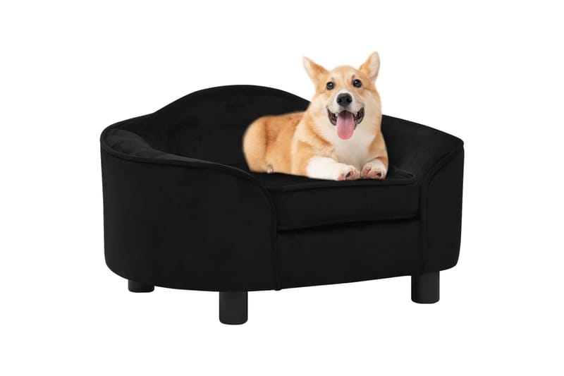 hundesofa 67x47x36 cm plys sort - Sort - Sport & fritid - Til dyrene - Til hund - Hundemøbler - Hundeseng