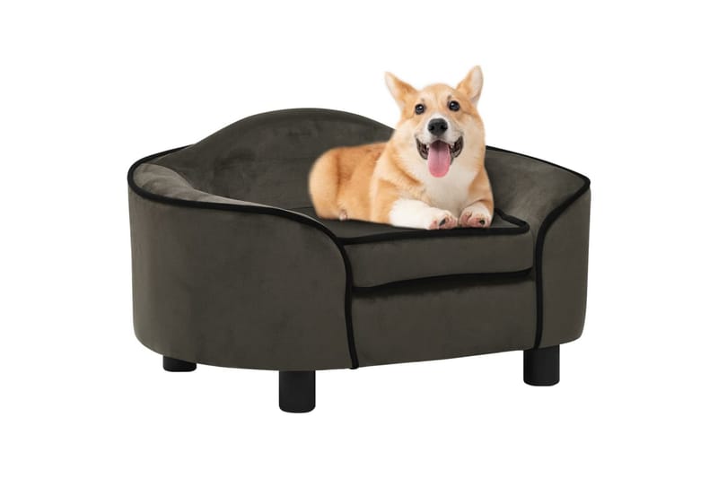 hundesofa 67x47x36 cm plys mørkegrå - Grå - Sport & fritid - Til dyrene - Til hund - Hundemøbler - Hundeseng