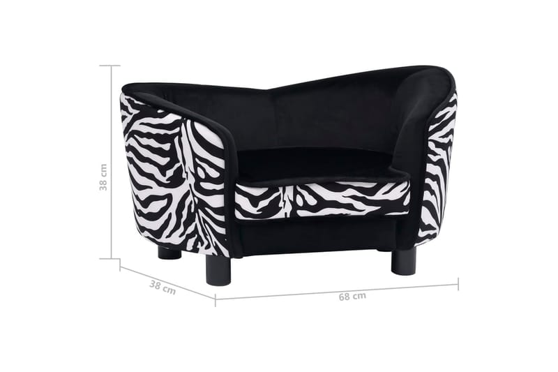 Hundesofa 68X38X38 cm Plys Sort - Sort - Sport & fritid - Til dyrene - Til hund - Hundemøbler