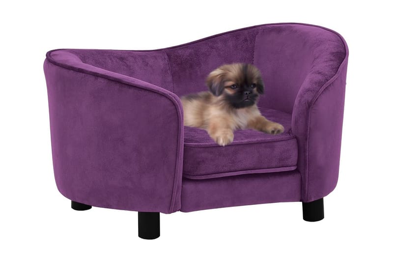 hundesofa 69x49x40 cm plys bordeauxfarvet - Violet - Sport & fritid - Til dyrene - Til hund - Hundemøbler