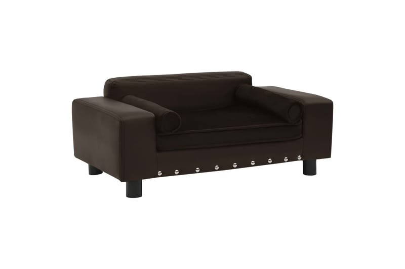 Hundesofa 81X43X31 cm Plys Og Kunstlæder Brun - Brun - Sport & fritid - Til dyrene - Til hund - Hundemøbler