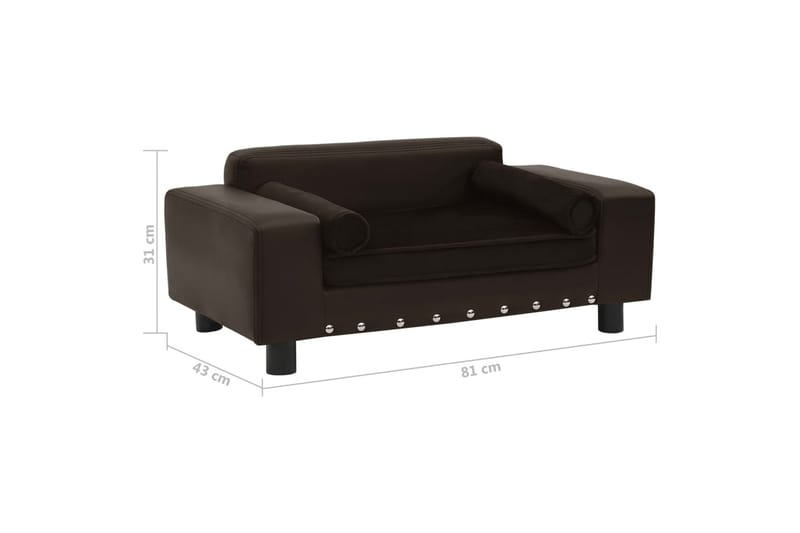 Hundesofa 81X43X31 cm Plys Og Kunstlæder Brun - Brun - Sport & fritid - Til dyrene - Til hund - Hundemøbler