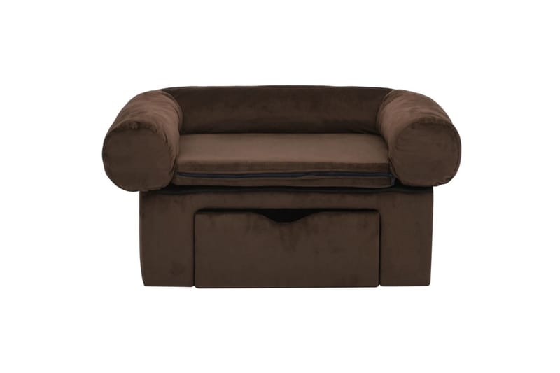 hundesofa med skuffe 75x50x38 cm plys brun - Brun - Sport & fritid - Til dyrene - Til hund - Hundemøbler - Hundeseng