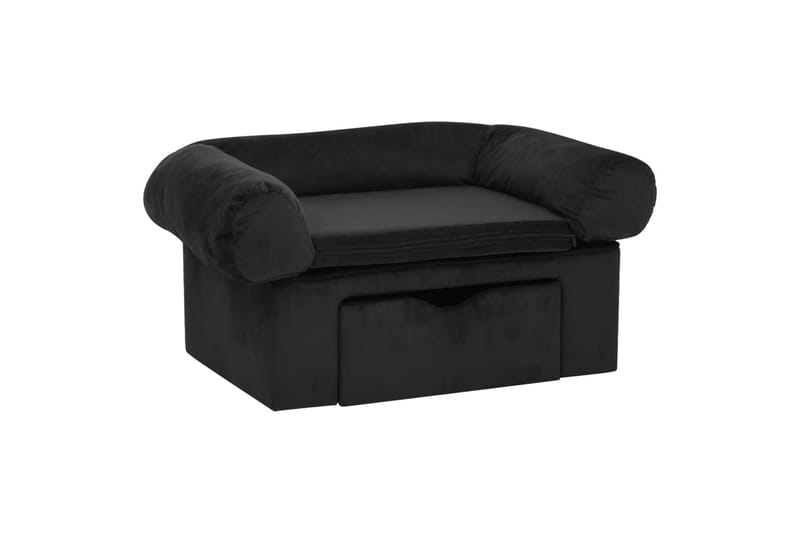 hundesofa med skuffe 75x50x38 cm plys sort - Sort - Sport & fritid - Til dyrene - Til hund - Hundemøbler - Hundeseng