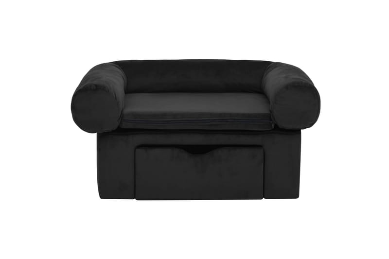 hundesofa med skuffe 75x50x38 cm plys sort - Sort - Sport & fritid - Til dyrene - Til hund - Hundemøbler - Hundeseng