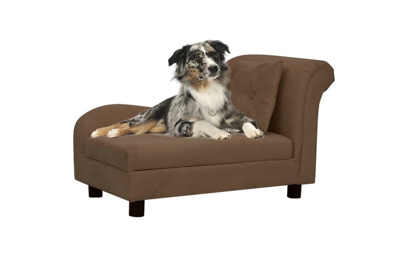 hundesofa med pude 83x44x44 cm plys brun - Brun - Sport & fritid - Til dyrene - Til hund - Hundemøbler - Hundeseng